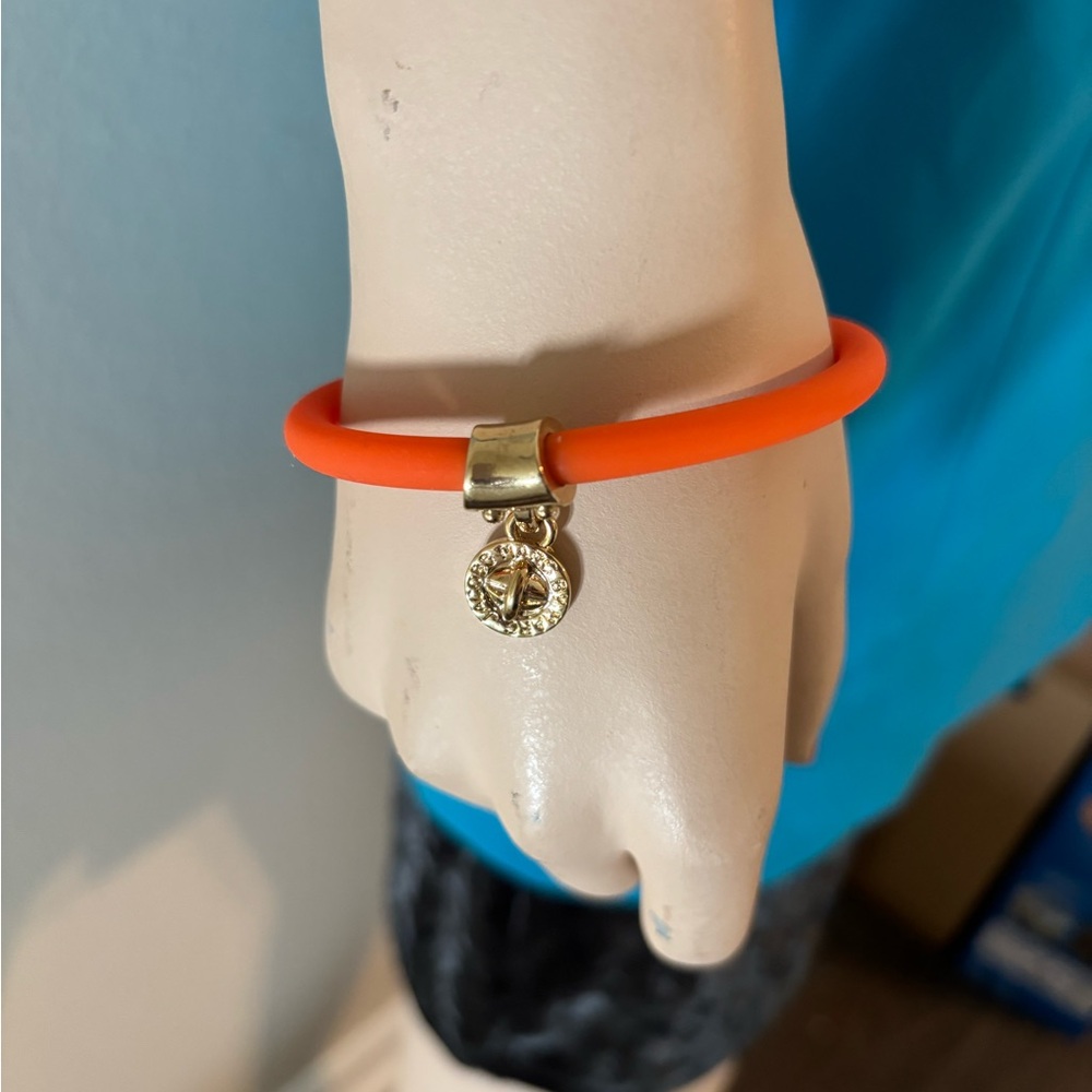 NWT Marc By Marc Jacobs Orange Bracelet with Gold Charm